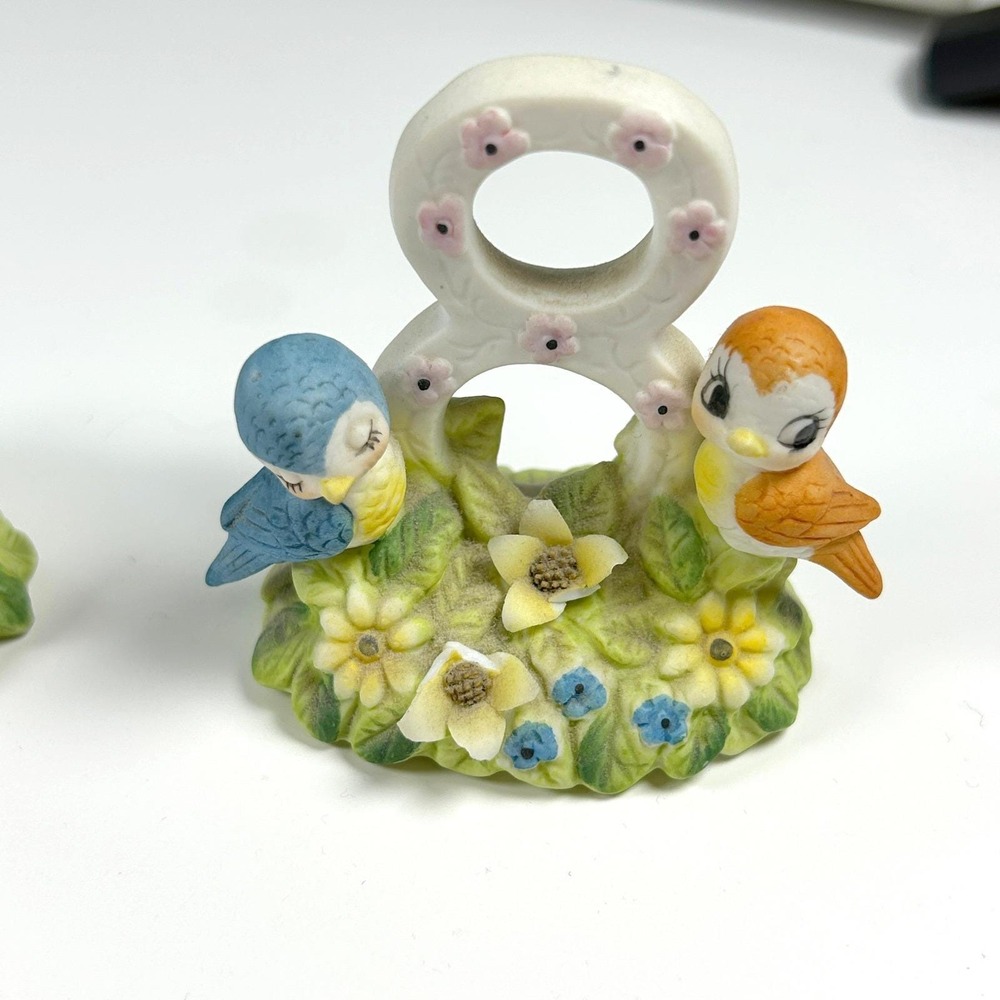 George Good Porcelain Birthday Number Cake Toppers Set of 7 Vintage 1980s - Picture 8 of 14